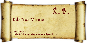 Kása Vince névjegykártya
