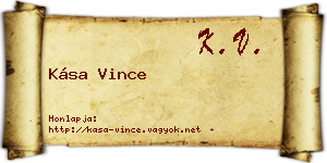 Kása Vince névjegykártya